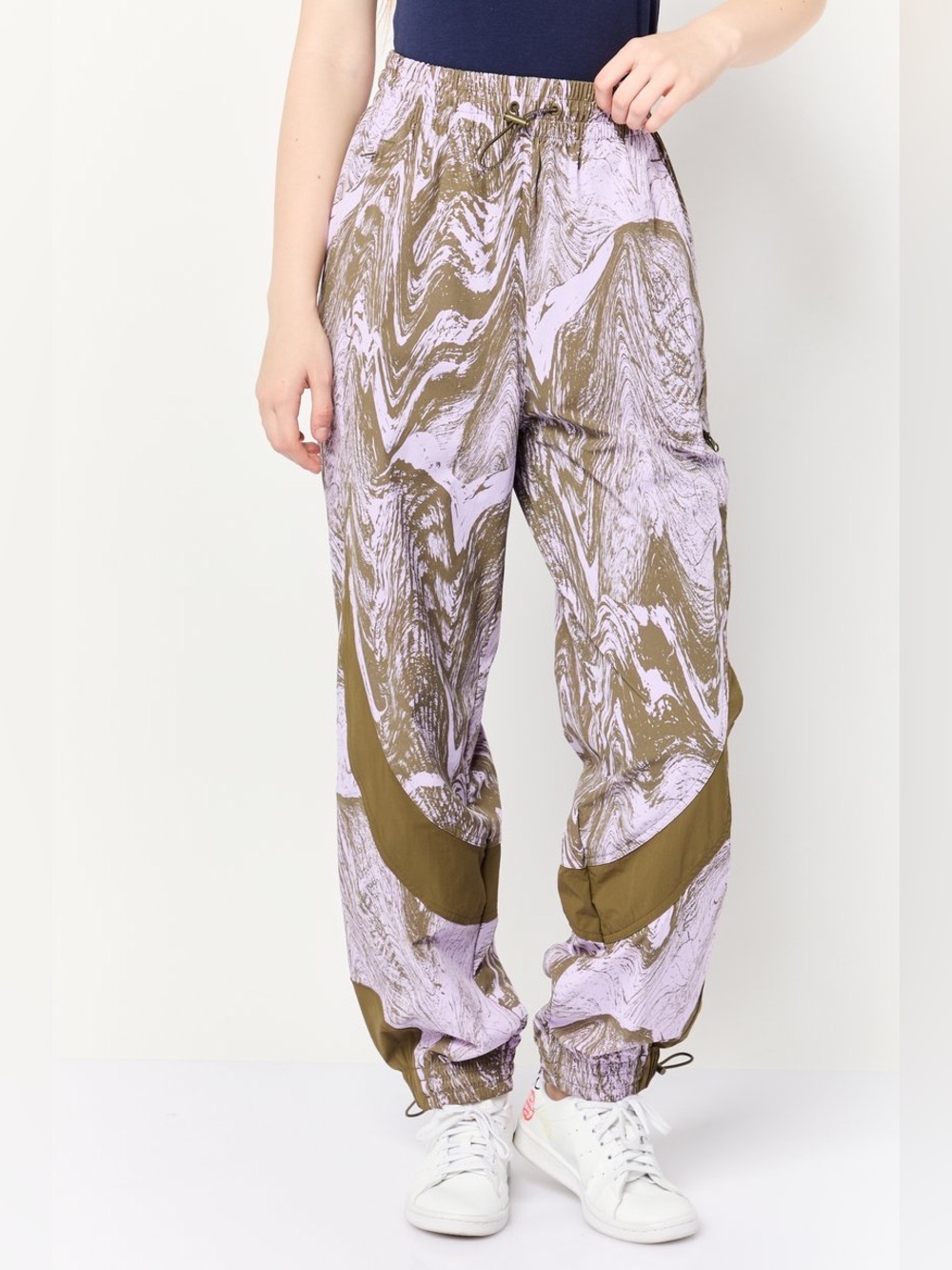 adidas Lavender & Olive Marble-Print Joggers